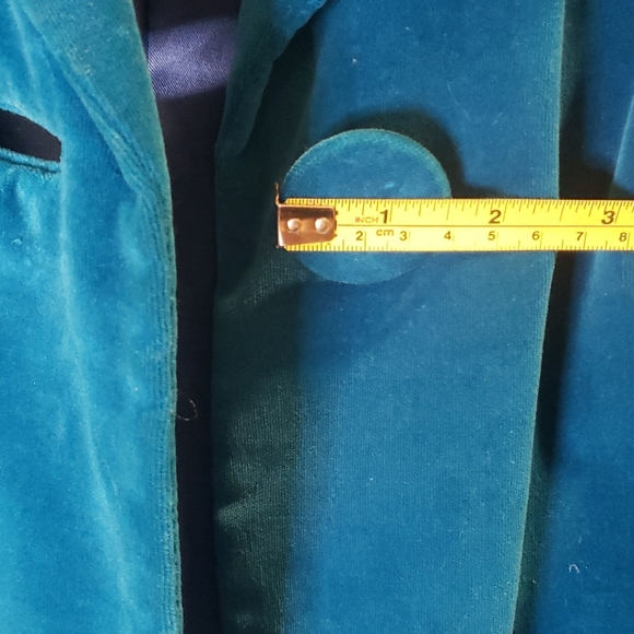 Vintage Marguerite Rubel San Francisco Teal Blue Velvet Women's Dresscoat - Picture 8 of 10
